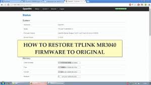 Tp Link Tl Mr3020 Restore From Openwrt To Original Firmware