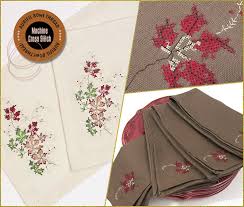 Looking for an advice video on how to design cross stitch patterns? Machine Cross Stitch Placemats Napkins Sew4home
