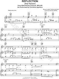 Free piano sheets of mulan mulan is a 1998 animated feature film produced by walt disney feature animation, and released by walt disney pictures on june 19, 1998. Christina Aguilera Reflection Pop Version Sheet Music In F Major Transposable Download Print Sku Mn0057033