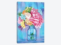 Maybe you would like to learn more about one of these? Colorful Flowers In Mason Jar Canvas Print By Michelle Faber Icanvas