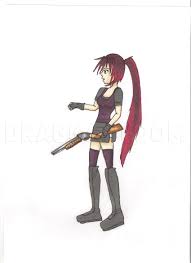How to draw weapons step by step, huge collection of weapons drawing tutorials. How To Draw An Anime Girl Holding A Riot Gun Step By Step Drawing Guide By Man9a Dragoart Com