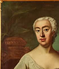 LORENS PASCH DEN ÄLDRE (1702-1766). Portrait depicting Christina Sofia  Fleming af Liebelitz, married Posse (1702-1745) in light dress and dark  robe. Art