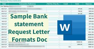 Application for bank statement | bank statement request letter format & samples. Download Sample Bank Statement Request Letter Formats Doc