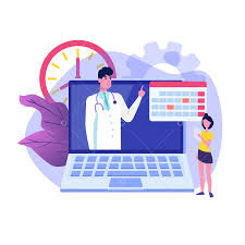 While laboratory can send their report directly to client.also client and doctor ca… Online Doctor Vector Concept Patient Consultation Doctor Appointment Vector Illustration In Flat Style Graphic Vector Stock By Pixlr