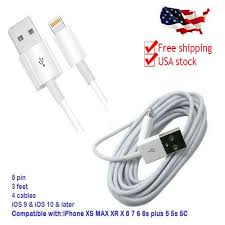 4 Pack Usb Cable For Iphone Lightning For Apple Iphone 3 Ft Charge Sync Iphone Earphones Iphone Apple Iphone 3