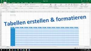 Standardmäßig werden beim schützen eines arbeitsblatts alle zellen gesperrt, sodass keines der tabellen bearbeitet werden kann. Excel Tabelle Erstellen Und Formatieren Tutorial 2016 2013 Grundkurs Lernen Youtube