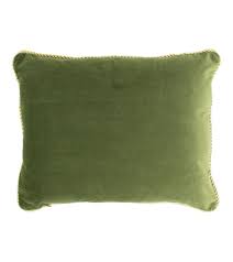 Dimensioni 45 x 45 cm. Cuscino Rettangolare In Velluto Verde Mela Con Cordoncino Oro