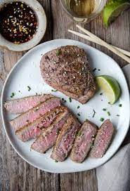 Grilled Tuna Steak With Soy Dipping Sauce - Vindulge