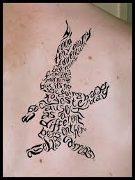 Bear, fox and lion, rabbit. Clean Black Tribal Rabbit On Moon Tattoo On Chest