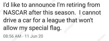 If a person will be/is lazy, they dont like to work 6. Nascar Has Recently Banned The Confederate Flag From Being Flown At Events And This Is What Driver Ray Ciccarelli Had To Say I Cannot Driver For A League That Won T Allow My