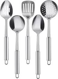 Stainless steel kitchen utensil set australian cattle. Utopia Kitchen Stainless Steel Cooking Utensil Set 5 Piece