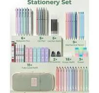 Four Candies 56 PCS Aesthetic Supplies with Large Pencil Case, 6 Colored  Ballpoint Pens, 12 Pastel Highlighters, 5 Black Ink Gel Pens, 9 Mechanical  ...
