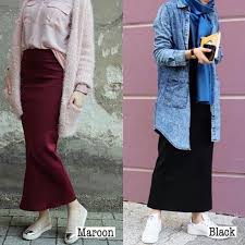 Rok Span Panjang Model Terbaru Hijab