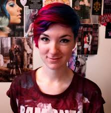 Gradient Pixie Red Purple And Blue Short Dyed Hair Short Hair Styles Hair