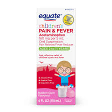 Equate Childrens Acetaminophen Bubblegum Suspension 160 Mg 4 Oz Walmart Com
