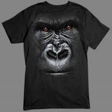 gorilla face t shirt wild life tee