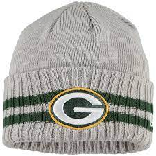 Men S Green Bay Packers New Era Heathered Gray 2 Striped Cuffed Knit Hat Green Bay Packers Hat Packers Hat Hats