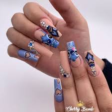 Pagesbusinessessports & recreationstadium, arena & sports venuesoccer stadiumpintado de azul y oro. Nails Stitch Azul Disney Acrylic Nails Cute Acrylic Nail Designs Bling Acrylic Nails