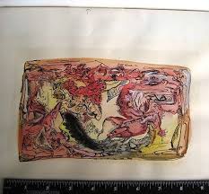 Surreal Abstract Barbara Poe Levee Ink Drawing Original Unframed