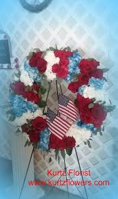 Pin By Kurtz Florist On Kurtz Florist Memorial Day Sympathy Flowers White And Blue Flowers 4th Of July Wreath