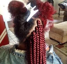 Medium Black And Burgundy Box Braids Jumbo Braids Hair Styles Box Braids Hairstyles Burgundy Box Braids