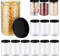 Amazon.com: meekoo 12 Pcs 27 Ounce Plastic Jars with Lids ...