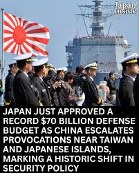 Japan has approved a massive $70 billion defense budget as fears grow over  rising Chinese military aggression. For the first time ever, Japan will hit  NATO-level spending at 2 percent of its