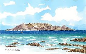 Table Mountain South Africa Art Print From An Original Etsy South Africa Art Africa Art Table Mountain