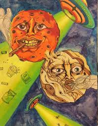 Pot Planets Mixed Media Weird Art Art Medium Art