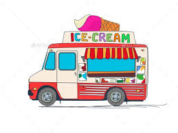 Ice Cream Truck Cartoon Drawings Ice Cream Delivery Ice Cream Truck