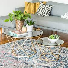See more ideas about decor, home decor, bohemian decor. Modern Bohemian Geometric Glass Nesting Coffee Table Set Glass Gold Modern Living Room By Walker Edison Furniture Company Houzz