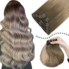 I have purple hair :d ! Easyouth 16inch Clip In Extensions Human Hair Balayage Dip Dyed Color Ninthavenue Europe