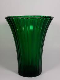 Vintage depression bottle green anchor hocking glass ashtray. Anchor Hocking Forest Green Flared Vertical Ribbed Vase Green Vase Anchor Hocking Glassware Anchor Hocking