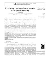 Pdf Exploring The Benefits Of Vendor Managed Inventory