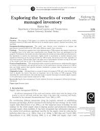 pdf exploring the benefits of vendor managed inventory