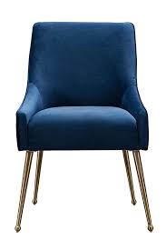 By jayden creation (124) 25.5 in. Mason Dining Chair Navy Blue Brushed Gold Legs Dining Chairs Dining Room Blue Blue Dining Chair