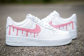 Black Air Forces With White Writing Nike Air Force 1 Pink Drip V2 The Custom Movement In 2020 Nike Air Force Nike Air Custom Air Force 1