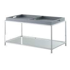 The convenience concepts palm beach coffee table is a trendy addition to your living space. Convenience Concepts Palm Beach Clear Glass Coffee Table With White Trays 141 82 Picclick