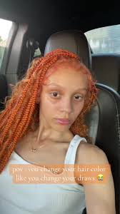 Orange Braid Cut Hair Girl