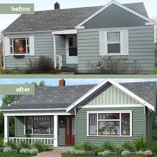 Photoshop Redo Plain Box Gets Period Charm Home Exterior Makeover Porch Remodel House Exterior