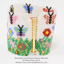 Encuentra el regalo hecho a mano perfecto, prendas vintage y. Peyote Stitch Bracelet Pattern For Butterflies And Flowers Beadflowers