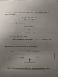 Solved Recall Another Notation For The Natural Numbers N Chegg Com