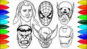 Thor coloring pages for adults. Spiderman Iron Man Wolverine Thor Coloring Pages Colouring Pages For Kids With Colored Markers Youtube
