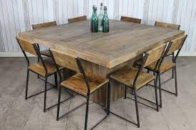 Console table, brown reclaimed wood. Sharing Table In Reclaimed Elm Large Square