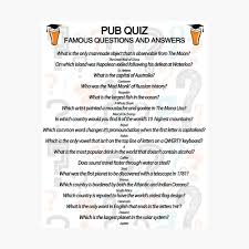 10000+ pub quiz questions on general knowledge, sport, film, music and more. Printable Pub Quiz Free Quiz Questions And Answers