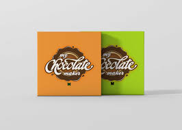 Free Chocolate Bar Square Box Mockup