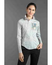 Si le chemisier blanc reste le must de la coupe de la chemise peut lui donner toute son excentricité comme un ruban ou des boutons dans. Chemise Createur Originale En Coton Gris Pour Femme Osaka Ken Okada