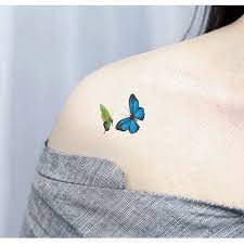 Set Of 2 Blue Green Butterfly Temporary Tattoo Vintage Fake Etsy Butterfly Tattoos For Women Small Shoulder Tattoos Small Wrist Tattoos
