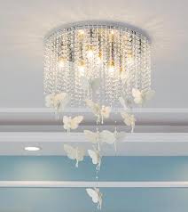 Perfect For A Princess Room Beautiful Butterfly And Pearl Chandelier Light Shade For A Lovely E Ceiling Lamps Living Room Crystal Ceiling Lamps Creative Lamps