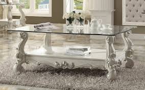 Check spelling or type a new query. Acme 82103 Rosdorf Park Loden Versailles Bone White Finish Wood Carved Accents Glass Top Coffee Table